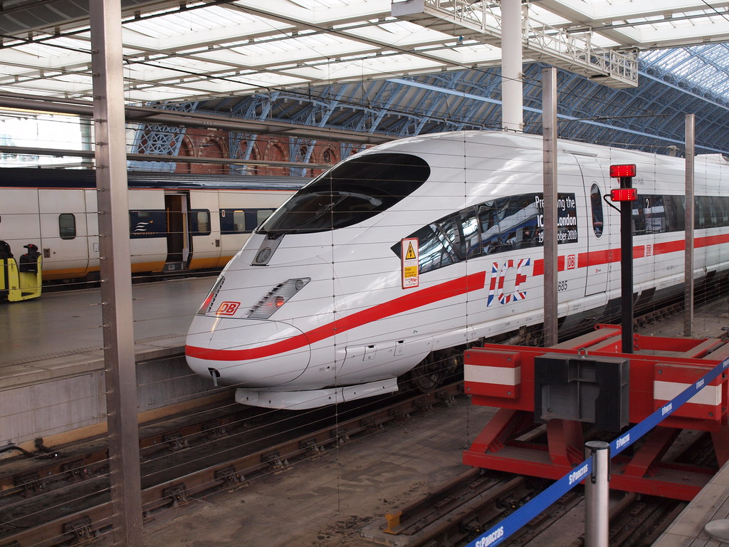 German ICE Train at St Pancras. DB Deutsche Bahn