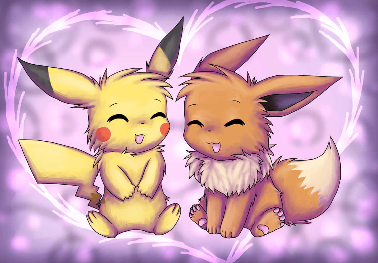Download Cute Eevee And Pikachu Pokemon Wallpaper