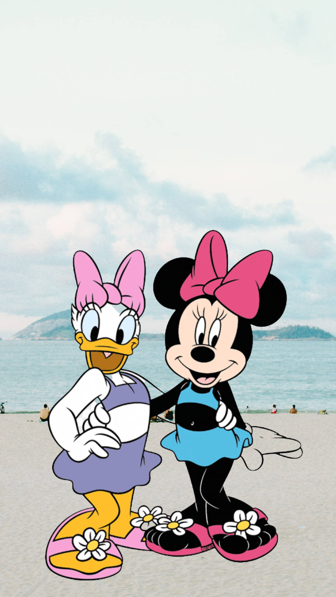 Download Daisy Duck And Minnie Mouse Swimsuit Wallpaper