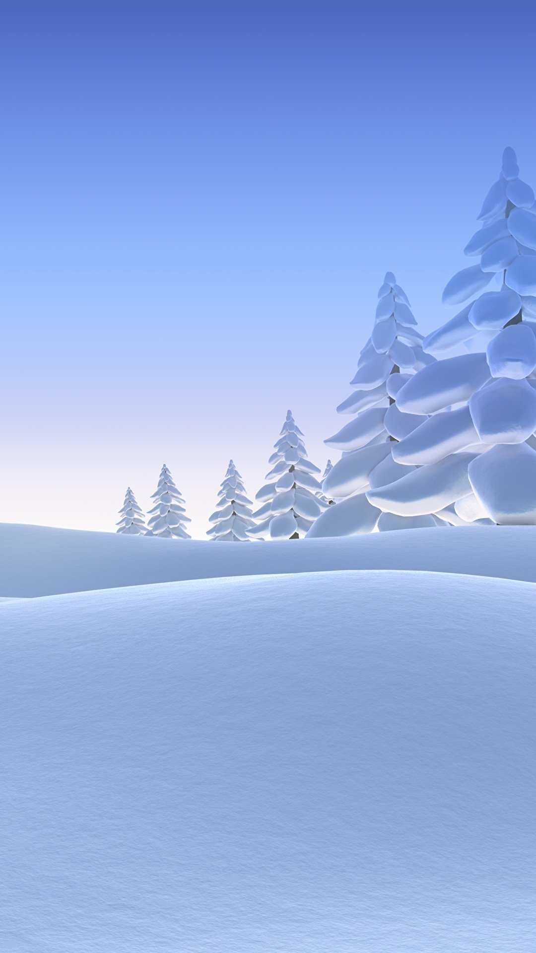 Image Winter Spruce Nature 3D Graphics Snow 1080x1920