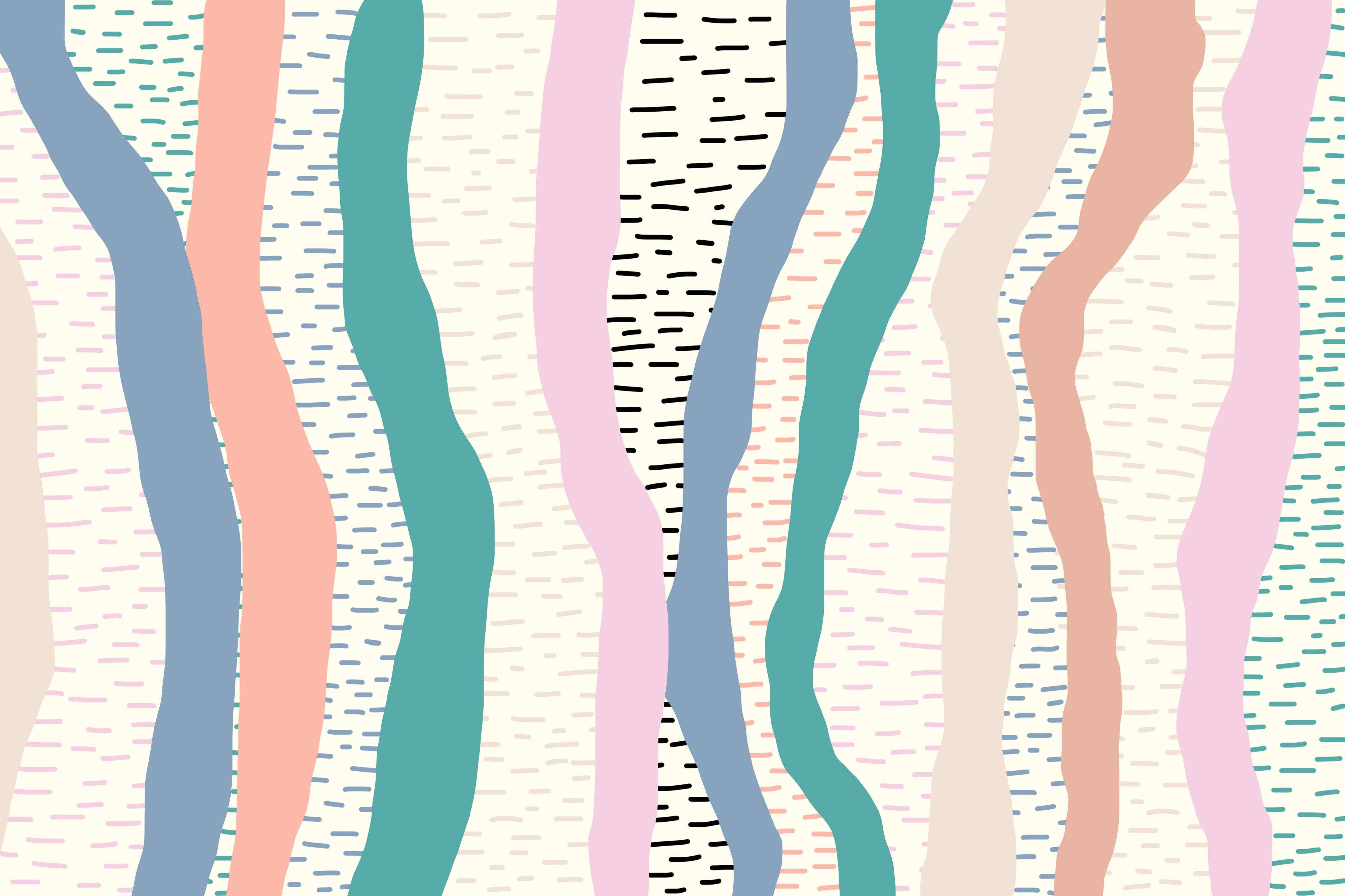Download Whimsical Pastel Lines Design Wallpaper
