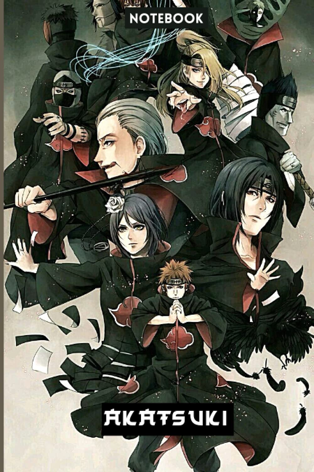 Akatsuki Notebook: Naruto Shippuden Akatsuki Madara Uchiha, Obito Uchiha Tobi, Pain Nagato, Orochimaru, Itachi Uchiha, Kabuto Yakushi, Black Zetsu, Shin. Gift By Wight Lummox