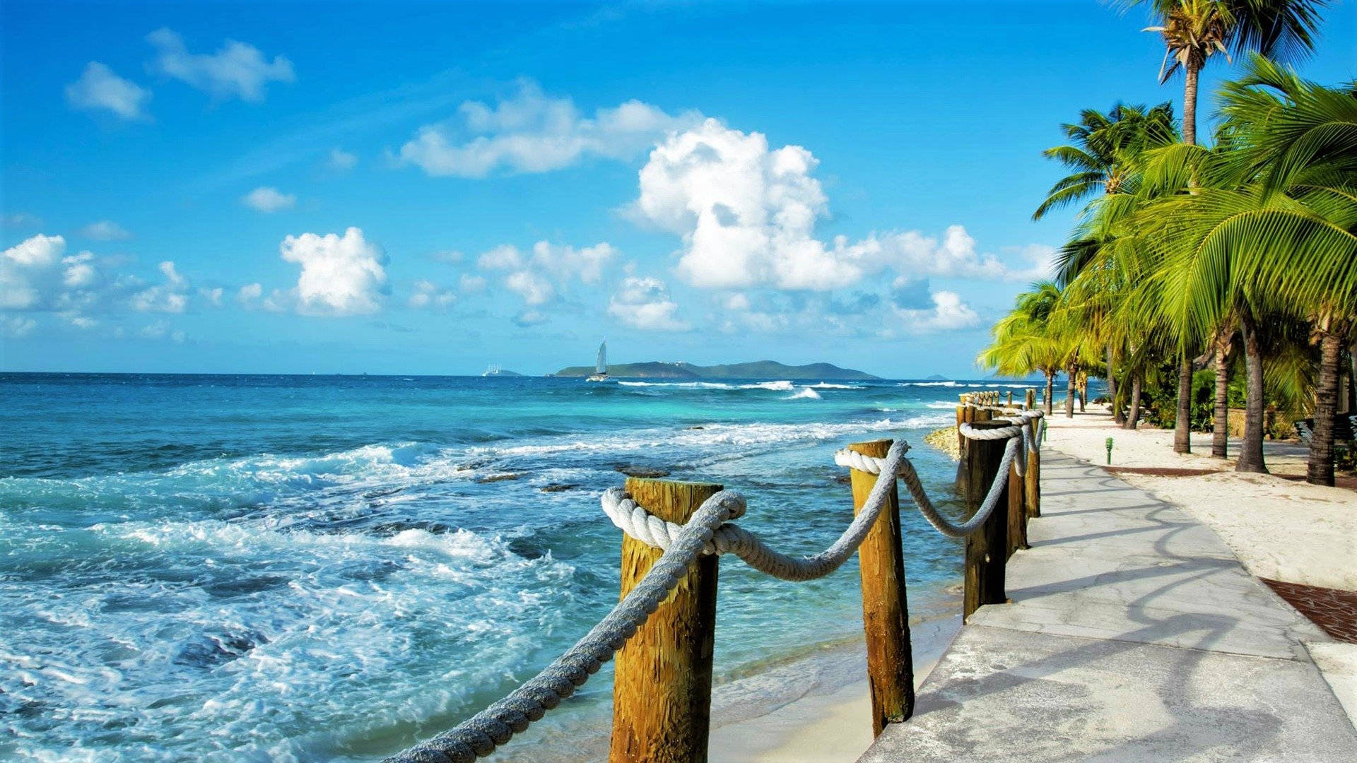 Download Cool Caribbean Sea Resort Wallpaper
