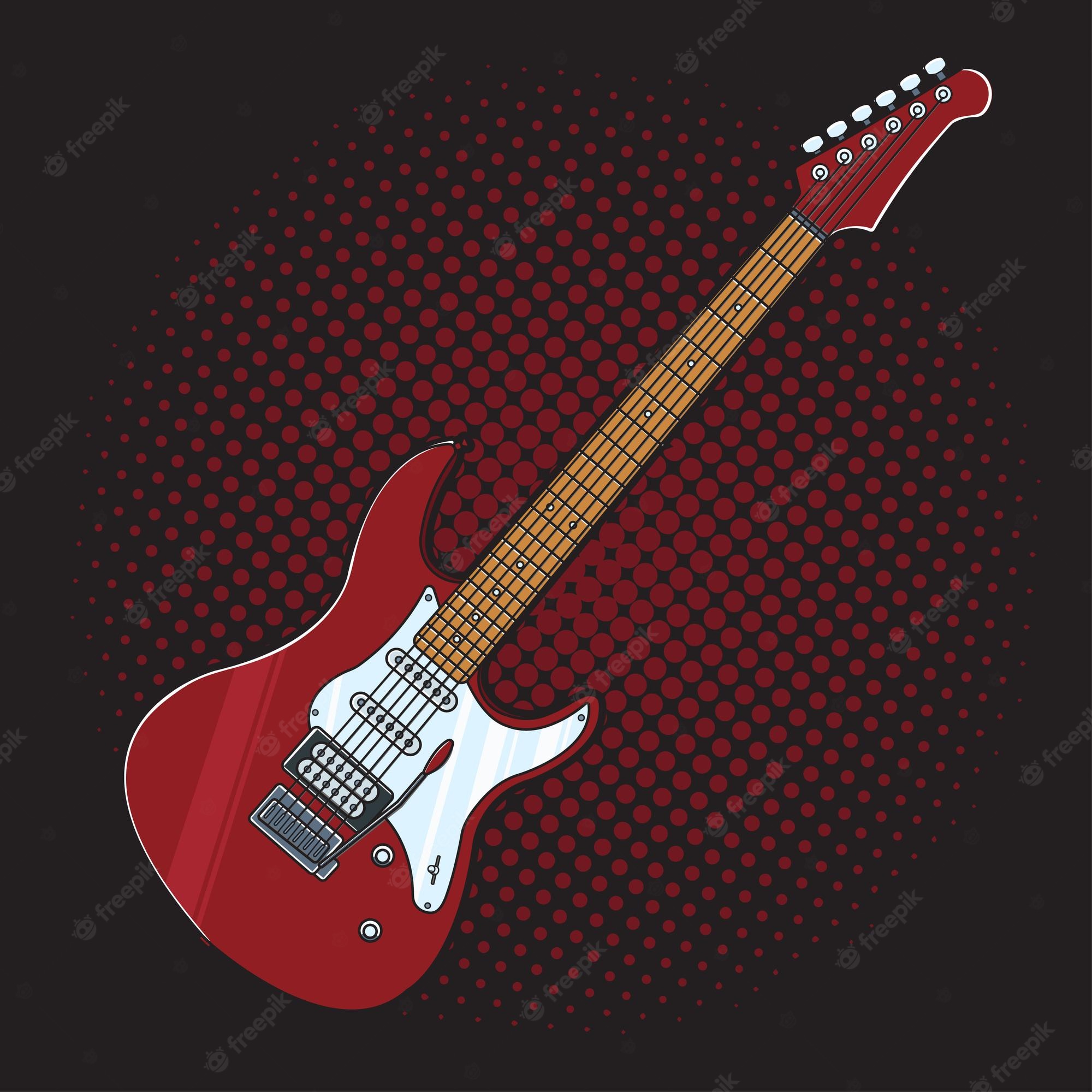 Premium Vector. Electric guitar vector illustration rock music instrument