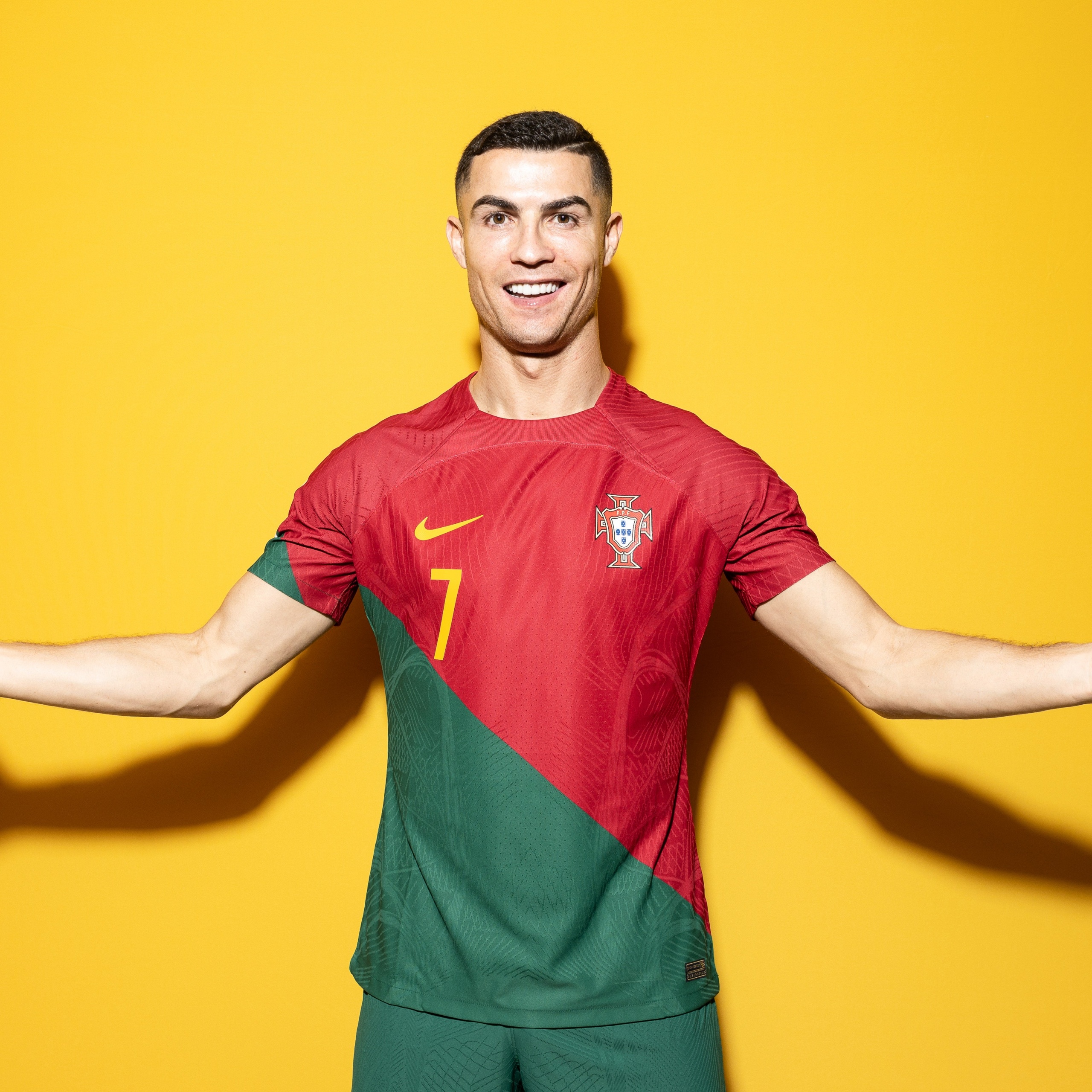 Cristiano Ronaldo Wallpaper 4K, Yellow background