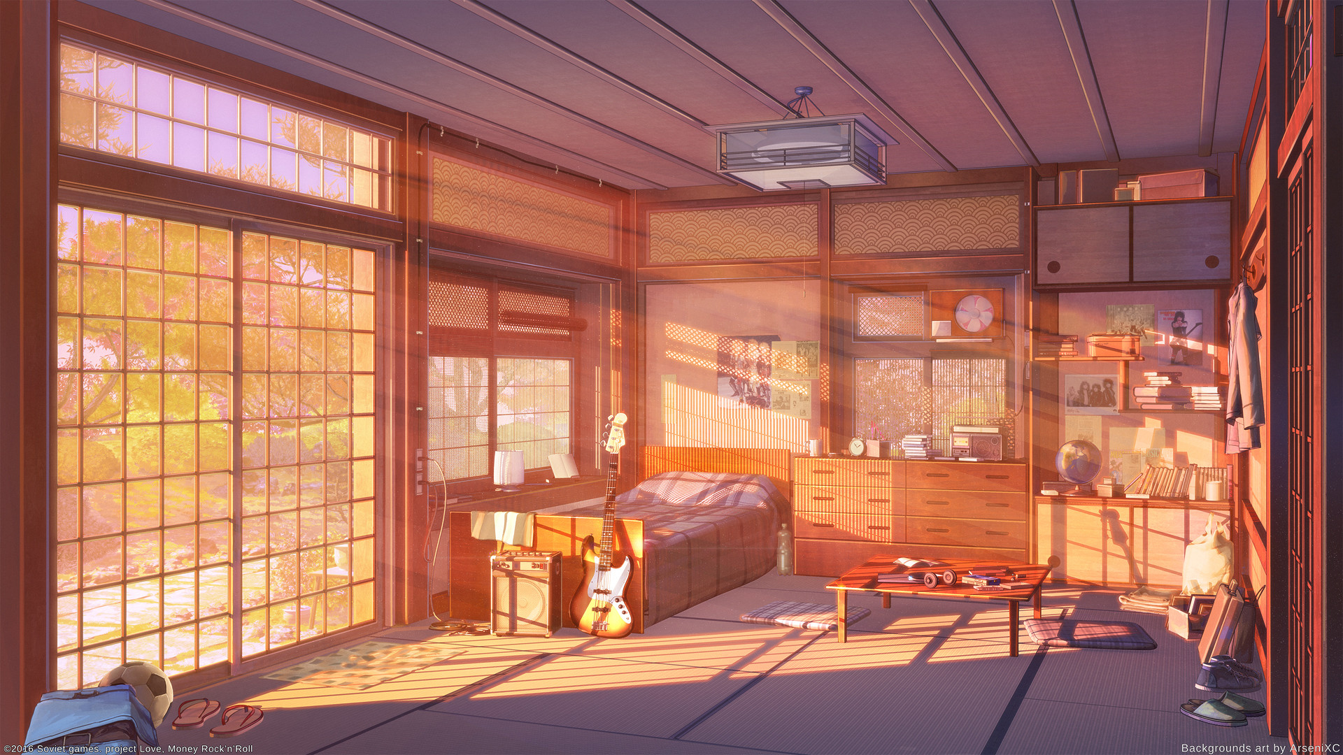 Room sunset ver., Arseniy Chebynkin. Scenery wallpaper, Anime background, Anime scenery