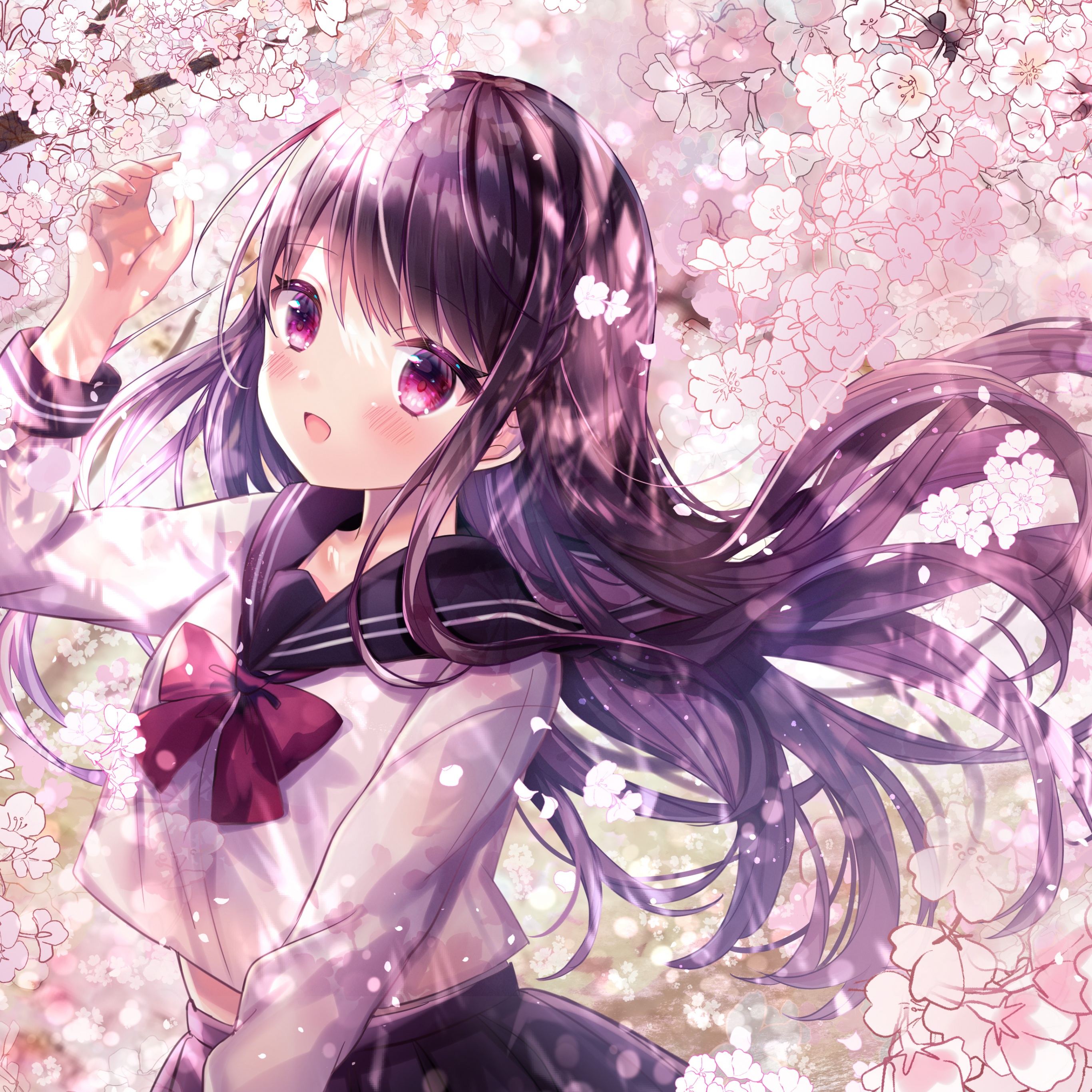 Anime girl Wallpaper 4K, Girly, Pink, Fantasy, Anime