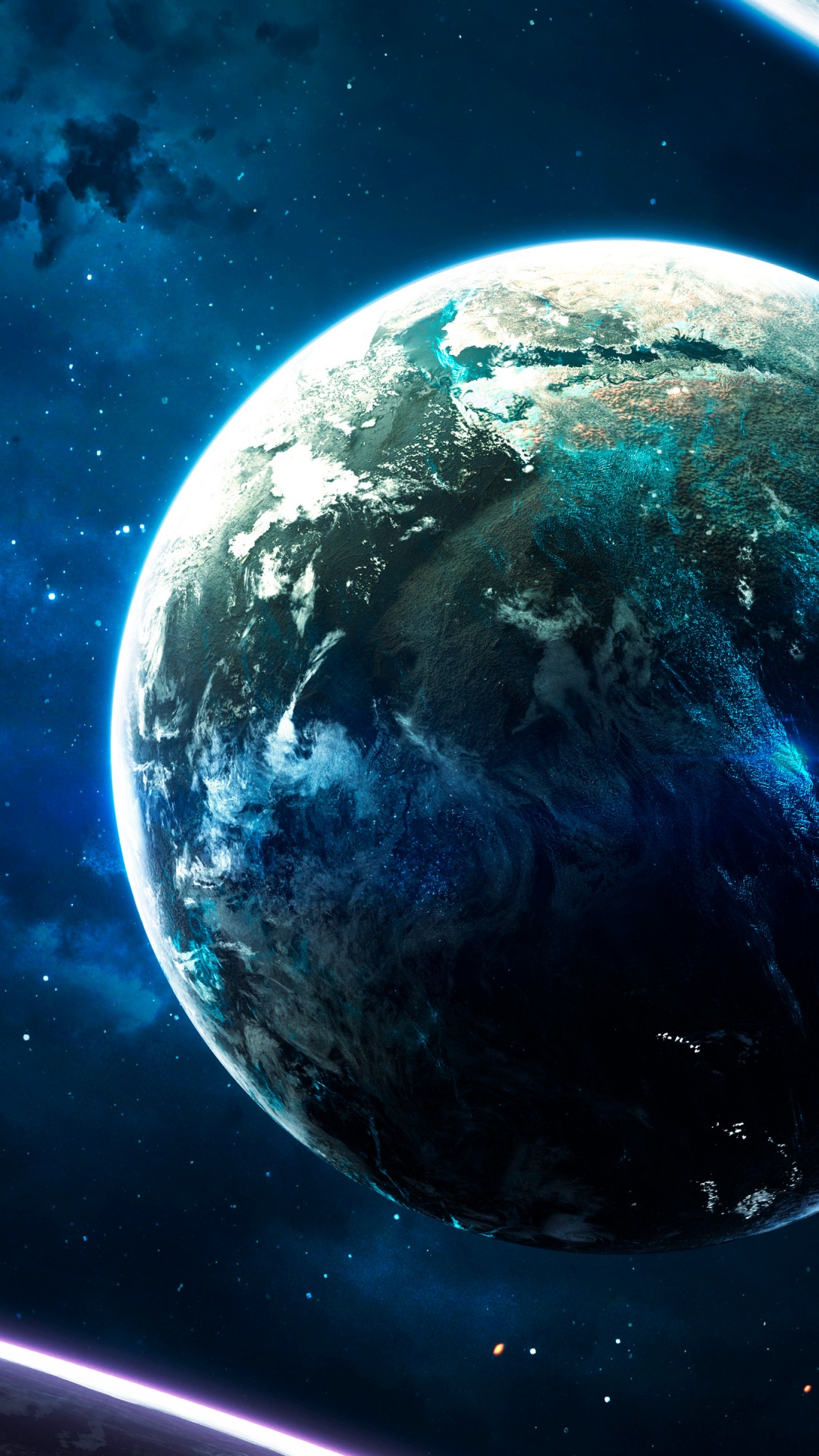 Earth Wallpaper 4K, Cosmos, Stars, Blue, Space