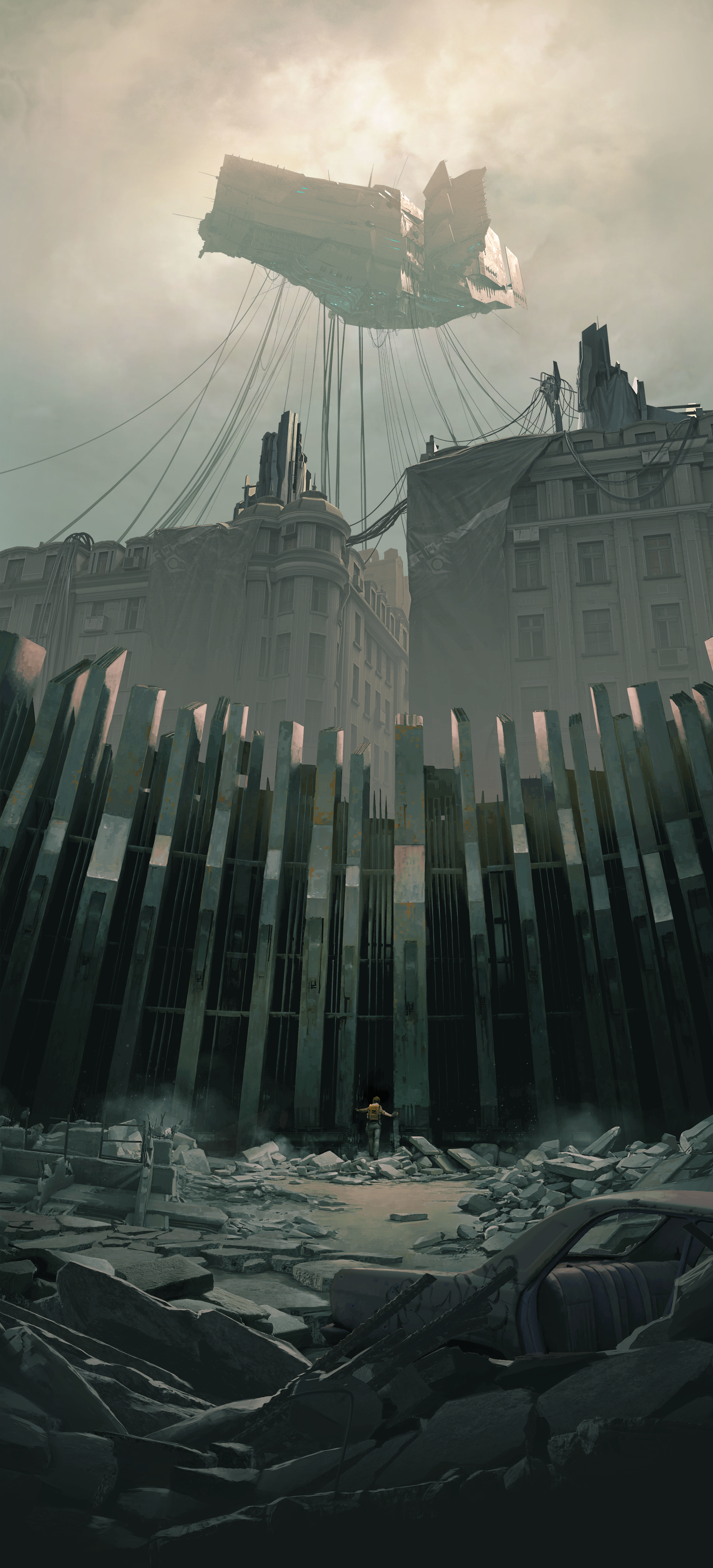 I have made a phone wallpaper out of the parallax art on the HL:A page!