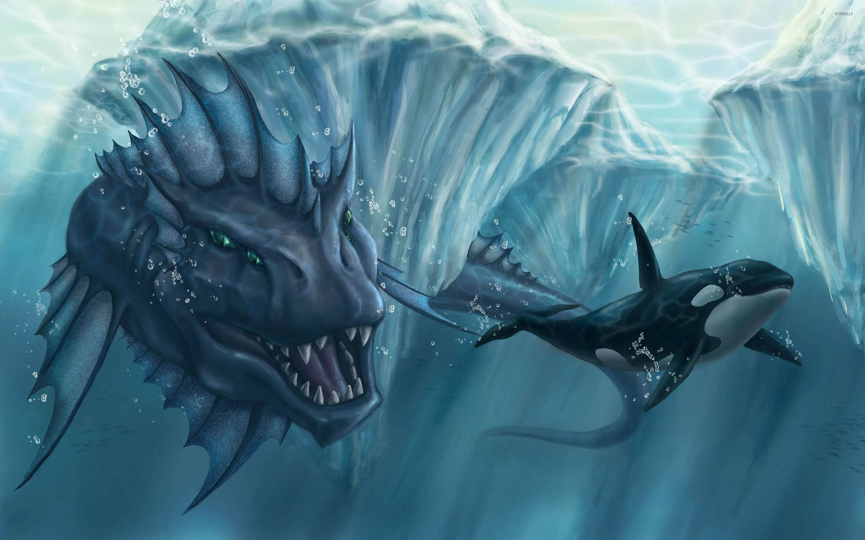 Download Aquatic Sea Monster Art Wallpaper