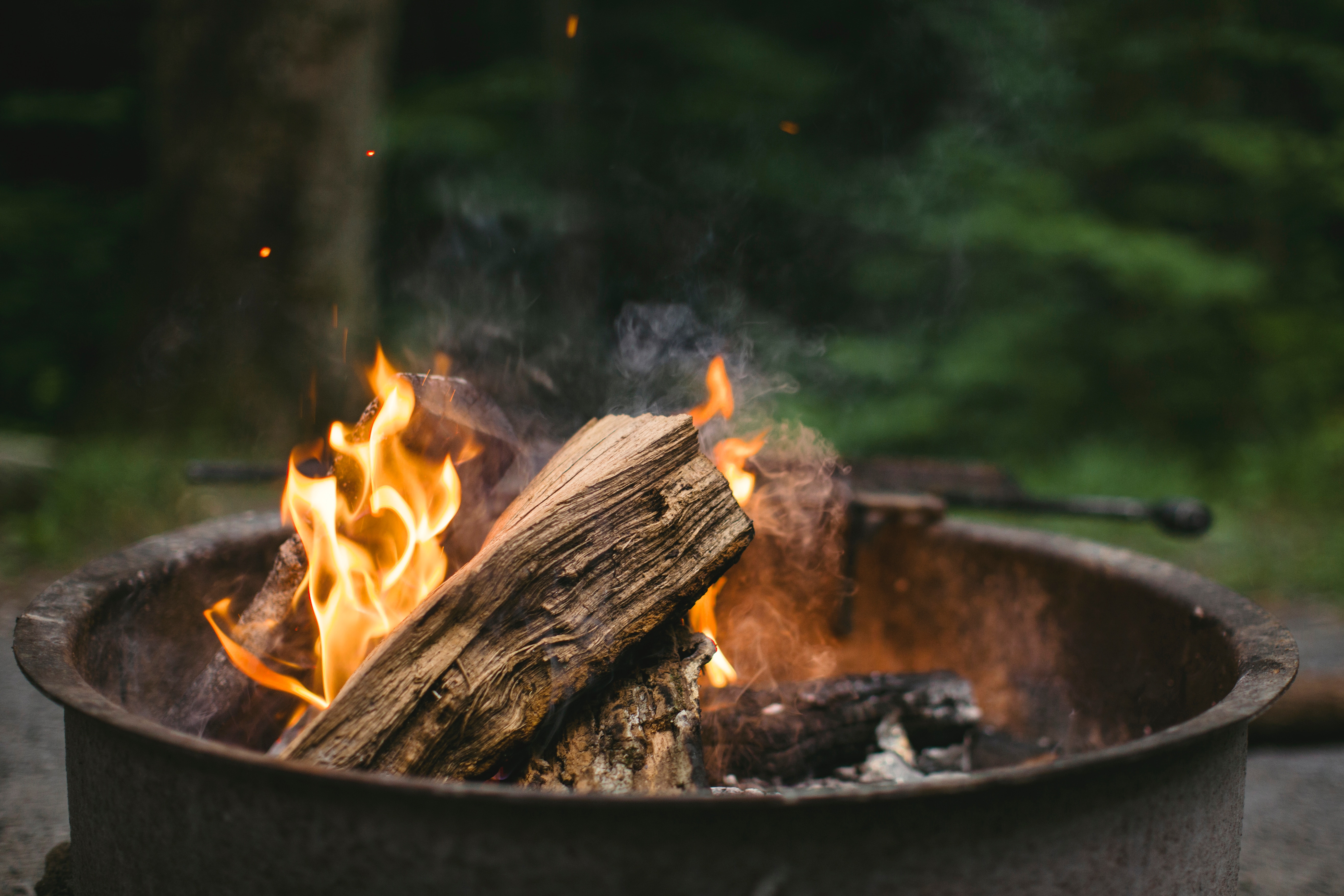 5266x3511 firepit, outdoors, log, tree, summer, camp, explore, woodland, bonfire, adventure, warm, Free , forest, fire, burn, wood, cooking, flame, dusk, bbq Gallery HD Wallpaper