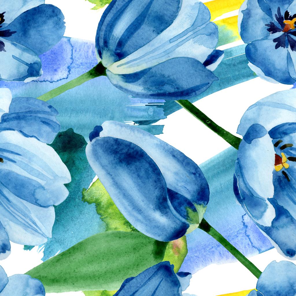 Blue Tulip Floral Botanical Flowers. Wild Spring Free and Image