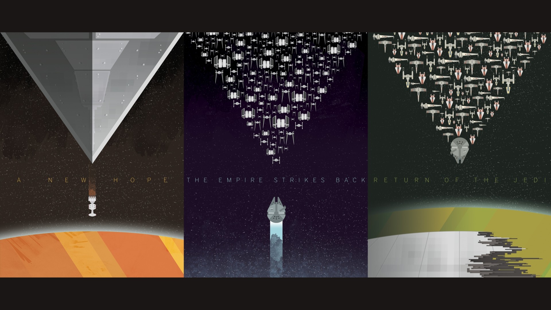 Wallpaper, Star Wars, minimalism, symmetry, brand, movie art, color, shape, jewellery, screenshot, 1920x1080 px, fashion accessory 1920x1080