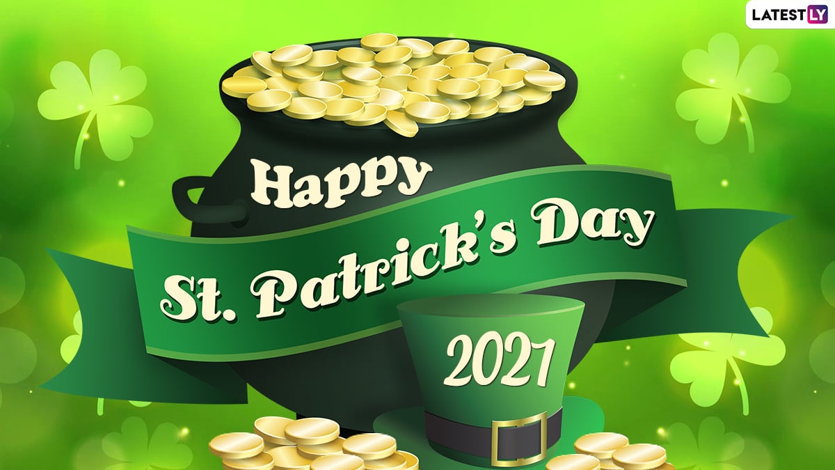 Happy St Patrick's Day 2021 Greetings, Wishes & HD Image: Share WhatsApp Stickers, GIFs, Shamrock Photo, Telegram Quotes & Facebook Photo on Feast of Saint Patrick