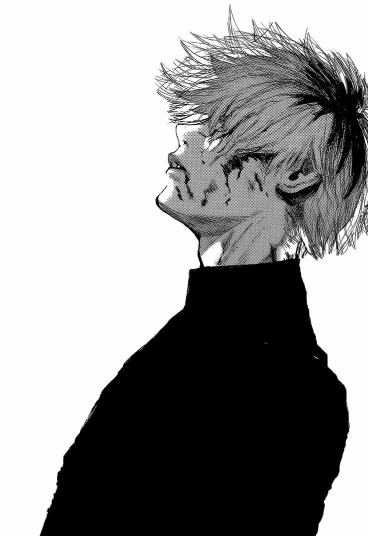 justace the characters name is Ken Kaneki
