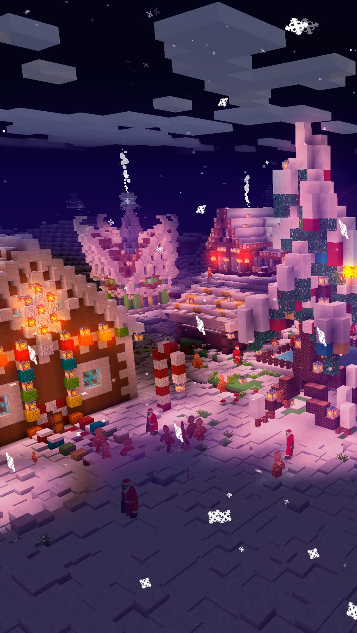 Christmas Village Minecraft Wallpaper 4k Ultra HD