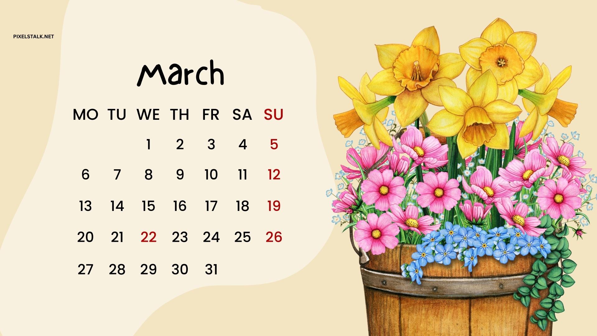 March 2023 Calendar Wallpaper HD Free Download