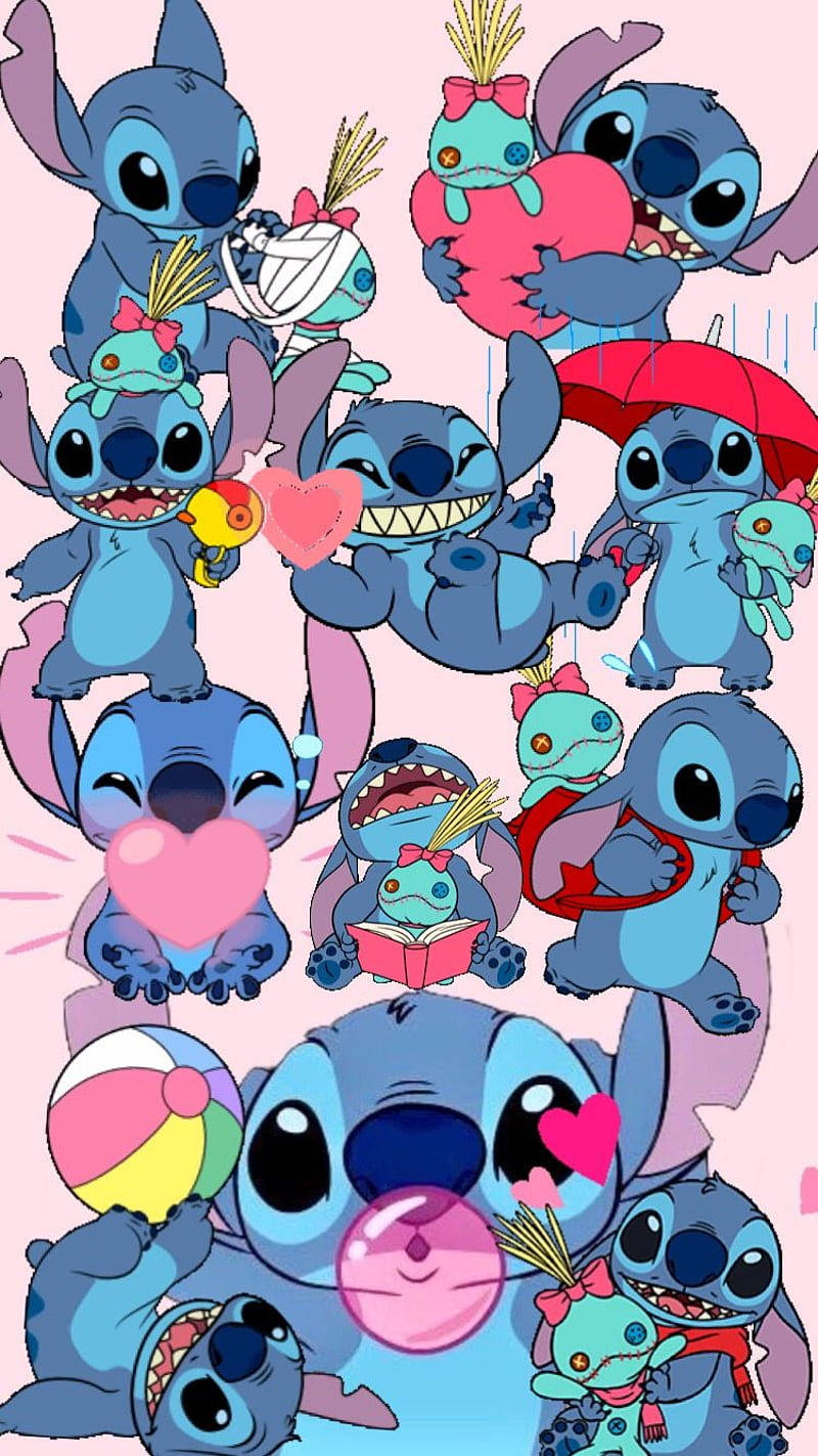 Download Scrump And Stitch Collage Wallpaper