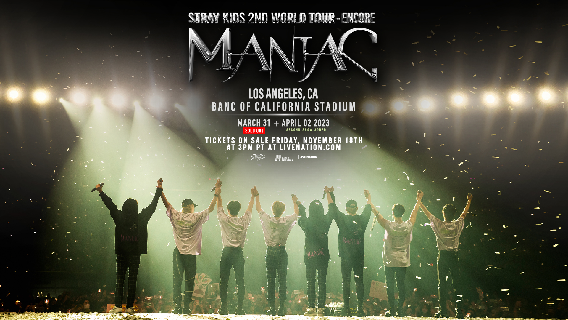 DUE TO INCREDIBLE DEMAND, K POP STARS STRAY KIDS ADD SECOND STADIUM PERFORMANCE IN LA ON 2ND WORLD TOUR “MANIAC”. BMO Stadium