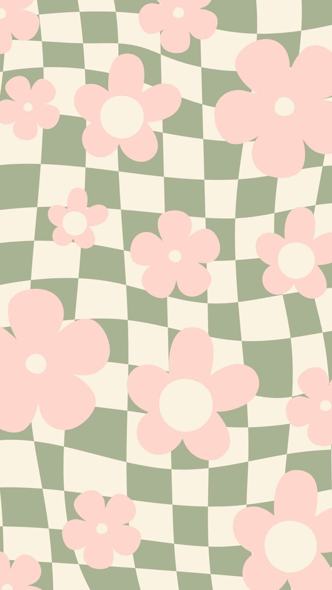 Groovy Green & Pink Wallpaper. Pink wallpaper background, Floral wallpaper iphone, Preppy wallpaper