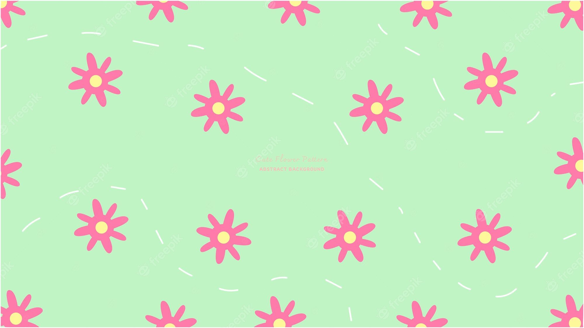 Premium Vector. Cute wallpaper or abstract background with simple flowers pattern with bold pink petals