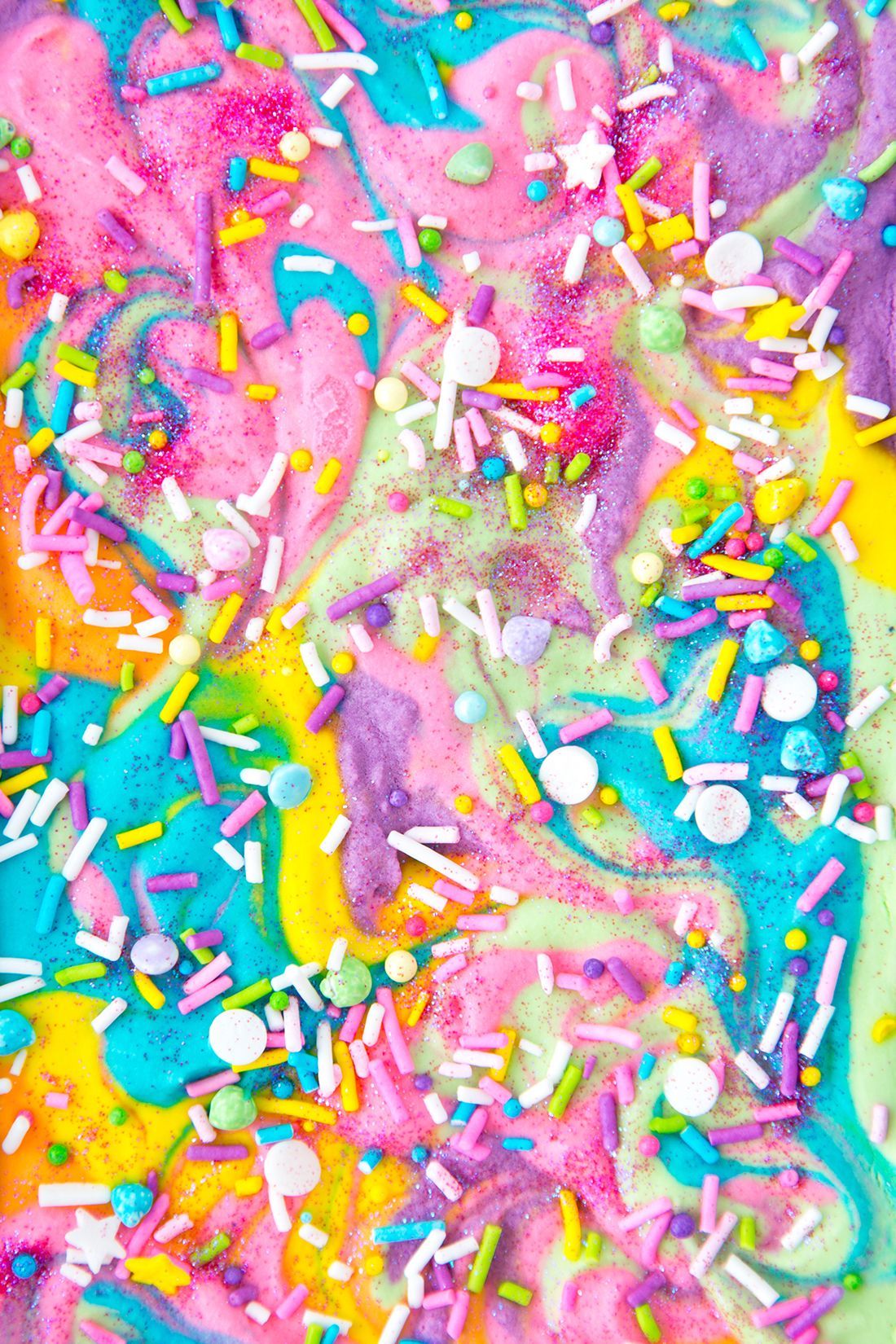 How To Make Rainbow Marbled Ice Cream. Rainbow ice cream, Ice cream wallpaper, Cream wallpaper