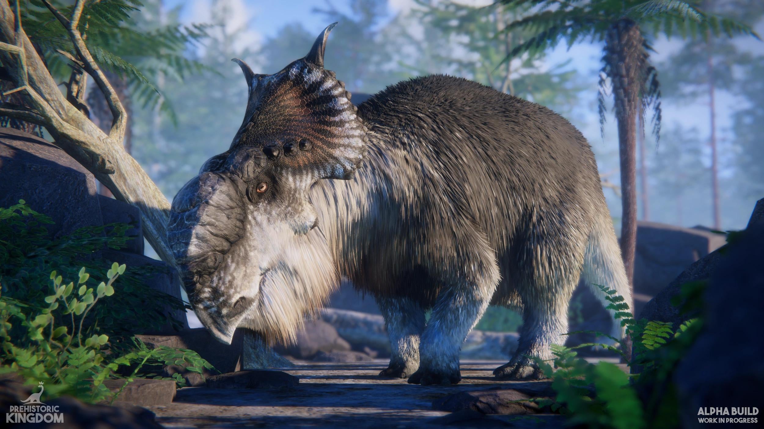 Did Pachyrhinosaurus Have This Mammal Ish Hair? (The Model Is From The Recently Released Game Prehistoric Kingdom)