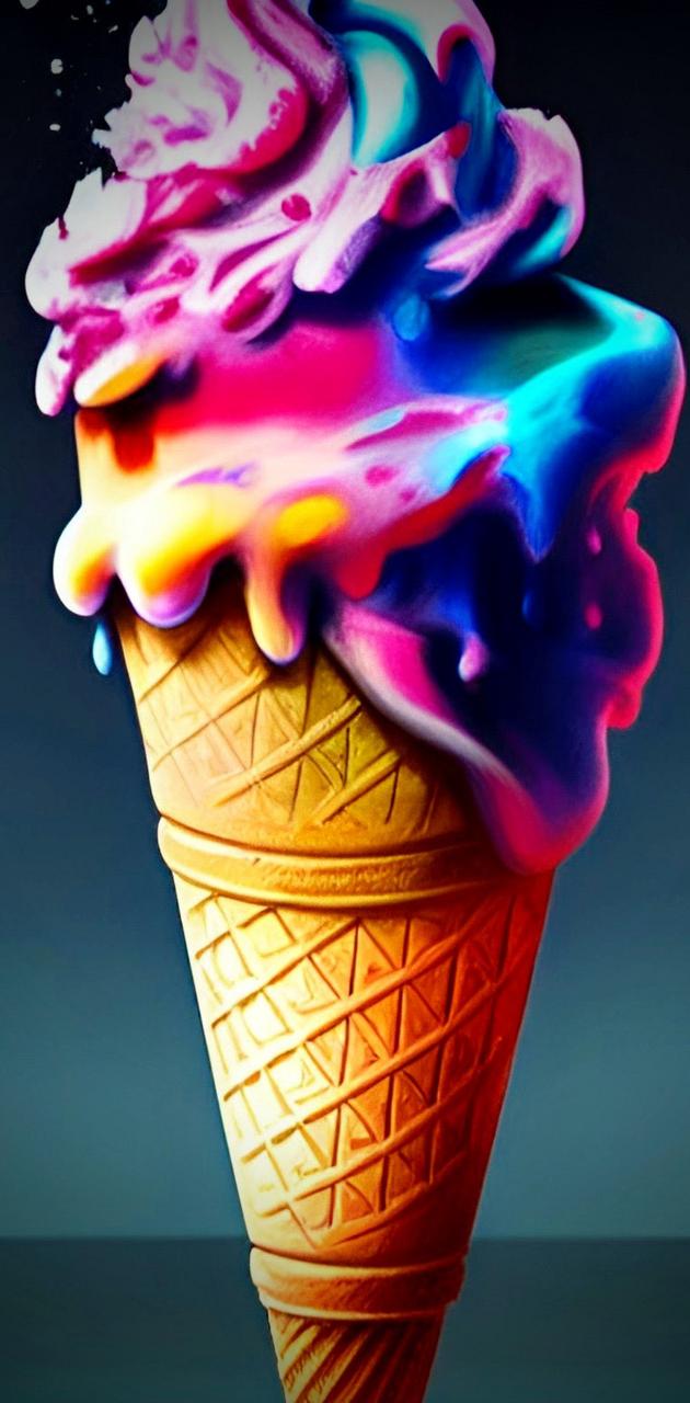 Rainbow Ice Cream Cone Wallpaper