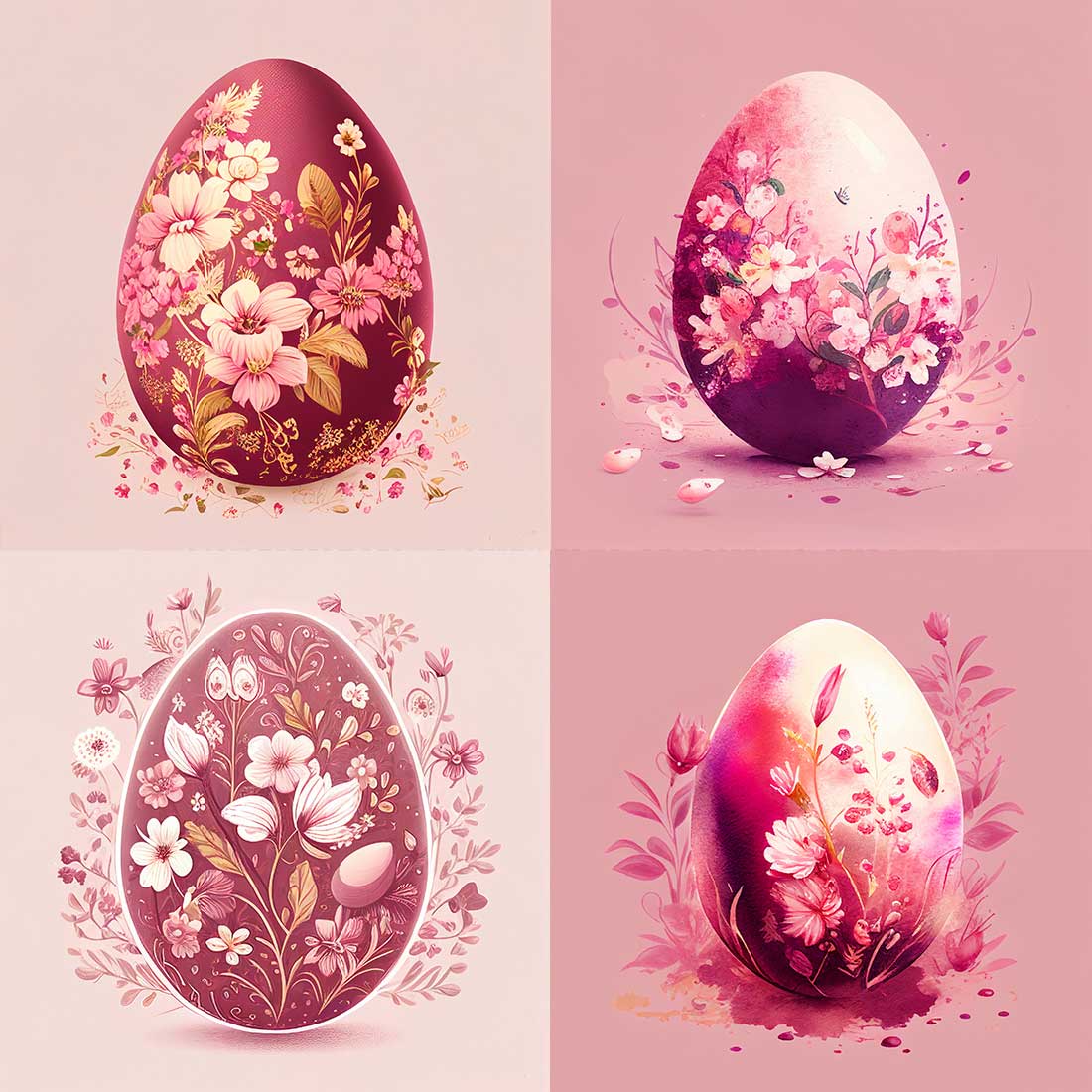 Beautiful Floral Easter Eggs