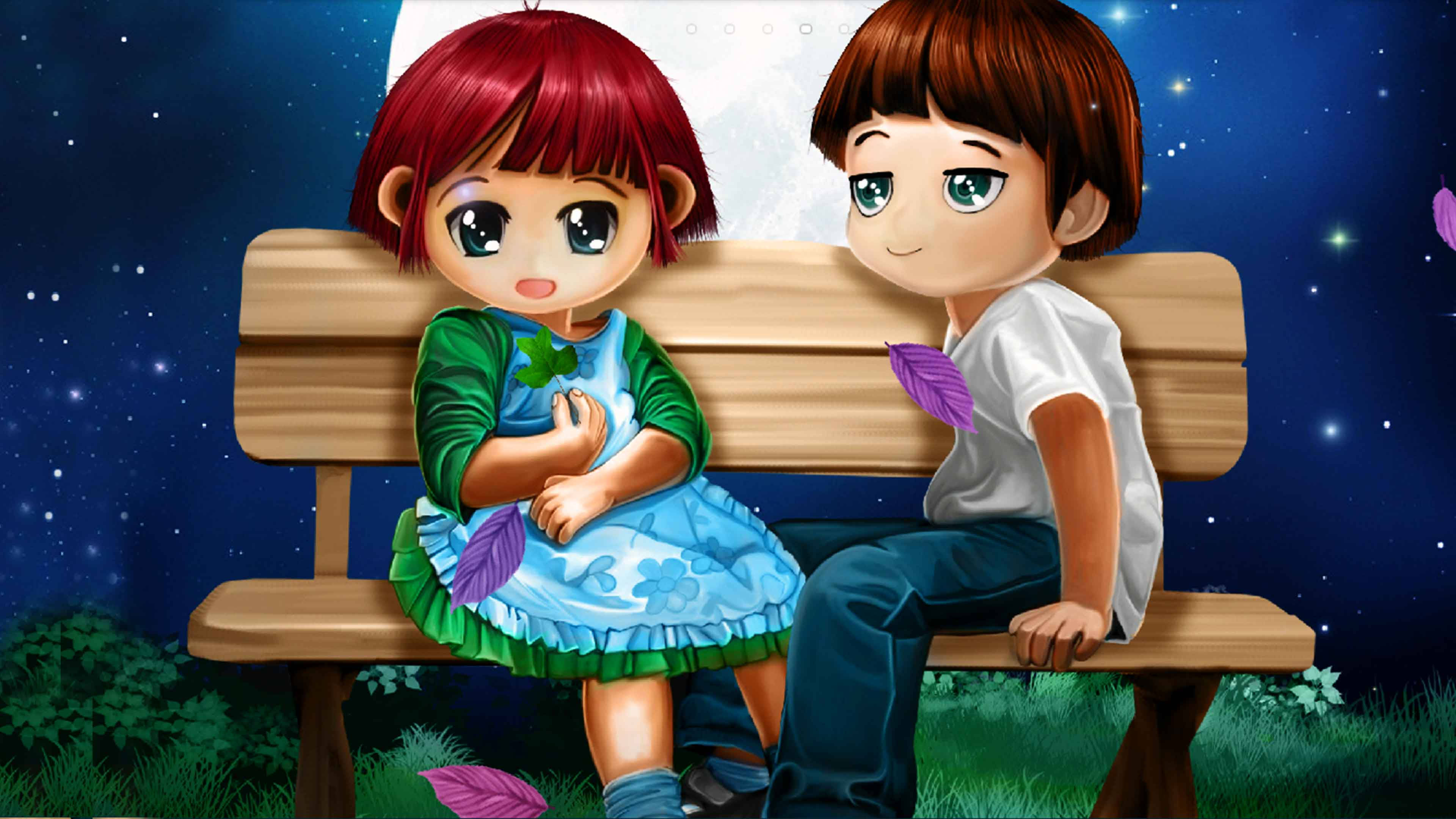 Download Cartoon 3D Love Couple Wallpaper