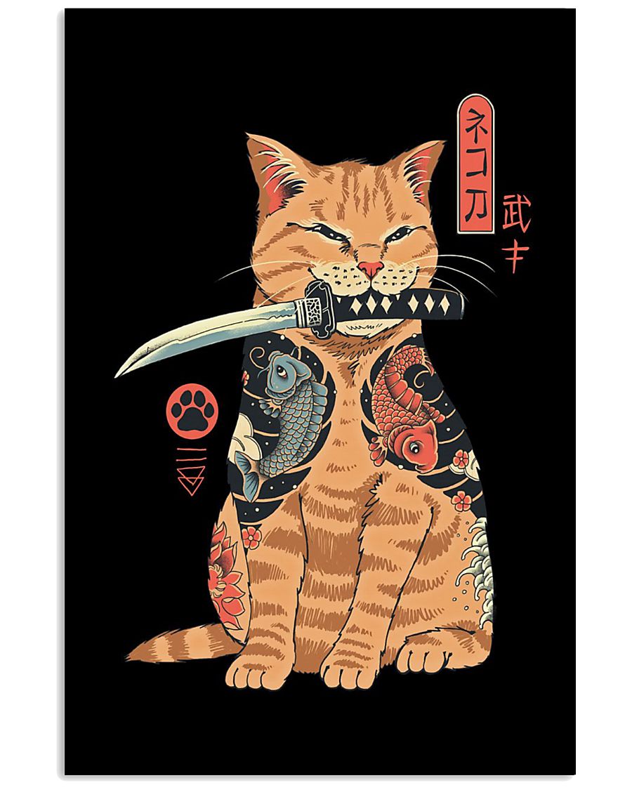 Catana Samurai Cat Katana Poster