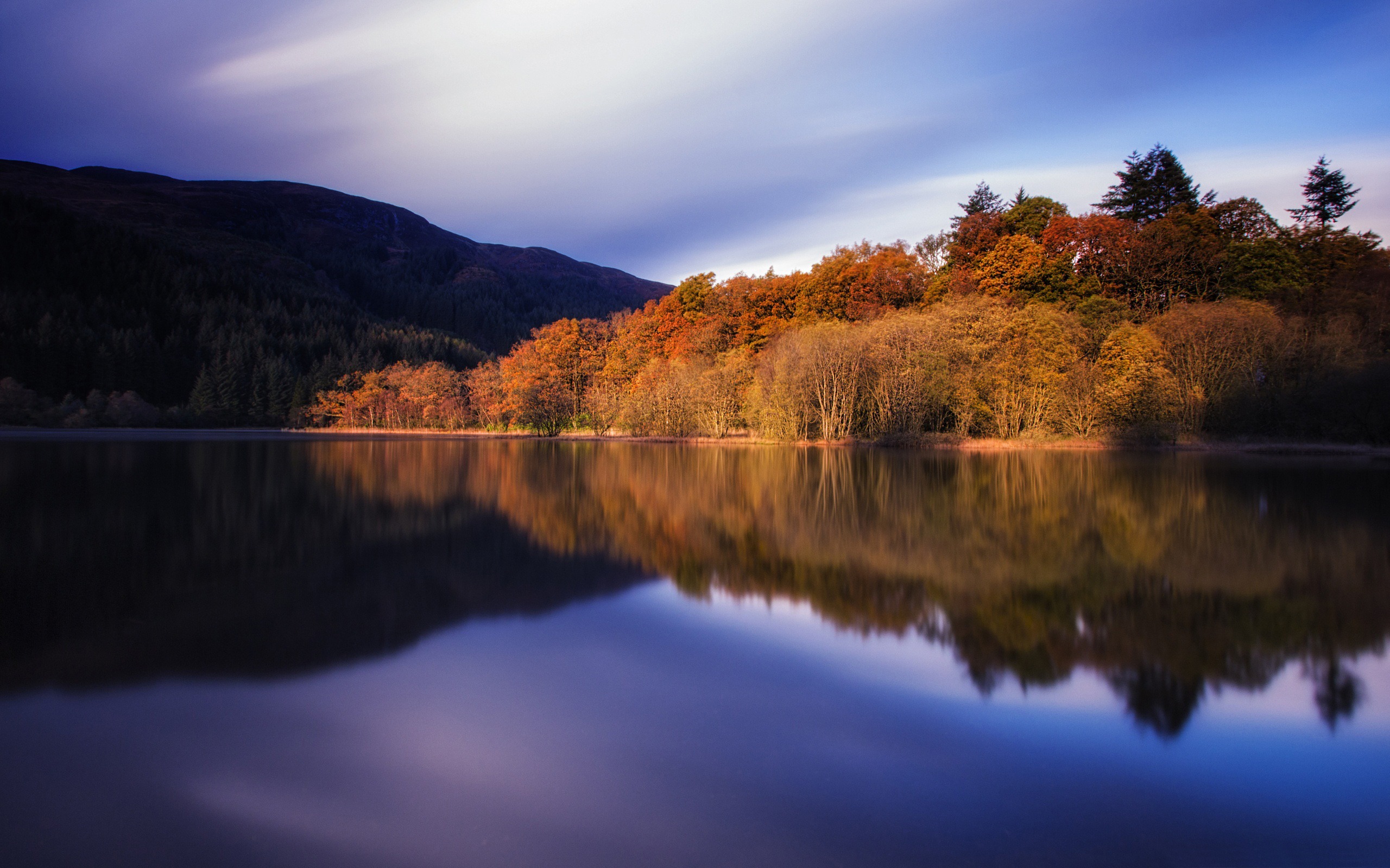 Autumn Tranquility Lakes HD Widescreen Wallpaper
