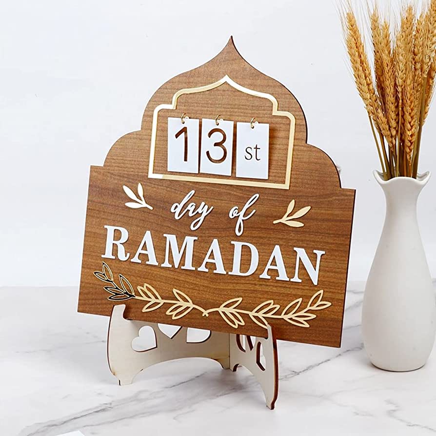 Ramadan Mubarak Advent Calendar 2023 DIY Countdown Calendars Eid Decorations for Home Ramadan Ornament Kids Gift Wood