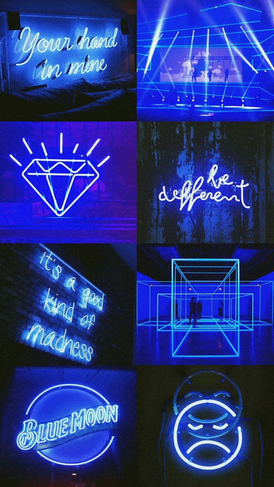 Download Neon Signs With Different Colors And Letters Wallpaper
