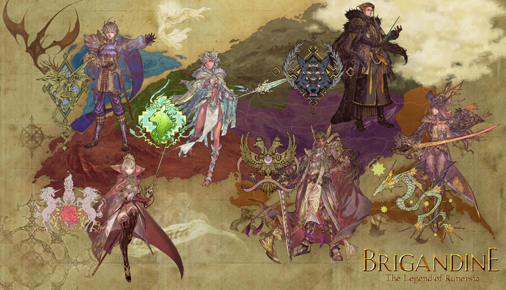 Remaining Brigandine: The Legend of Runersia Countries Detailed