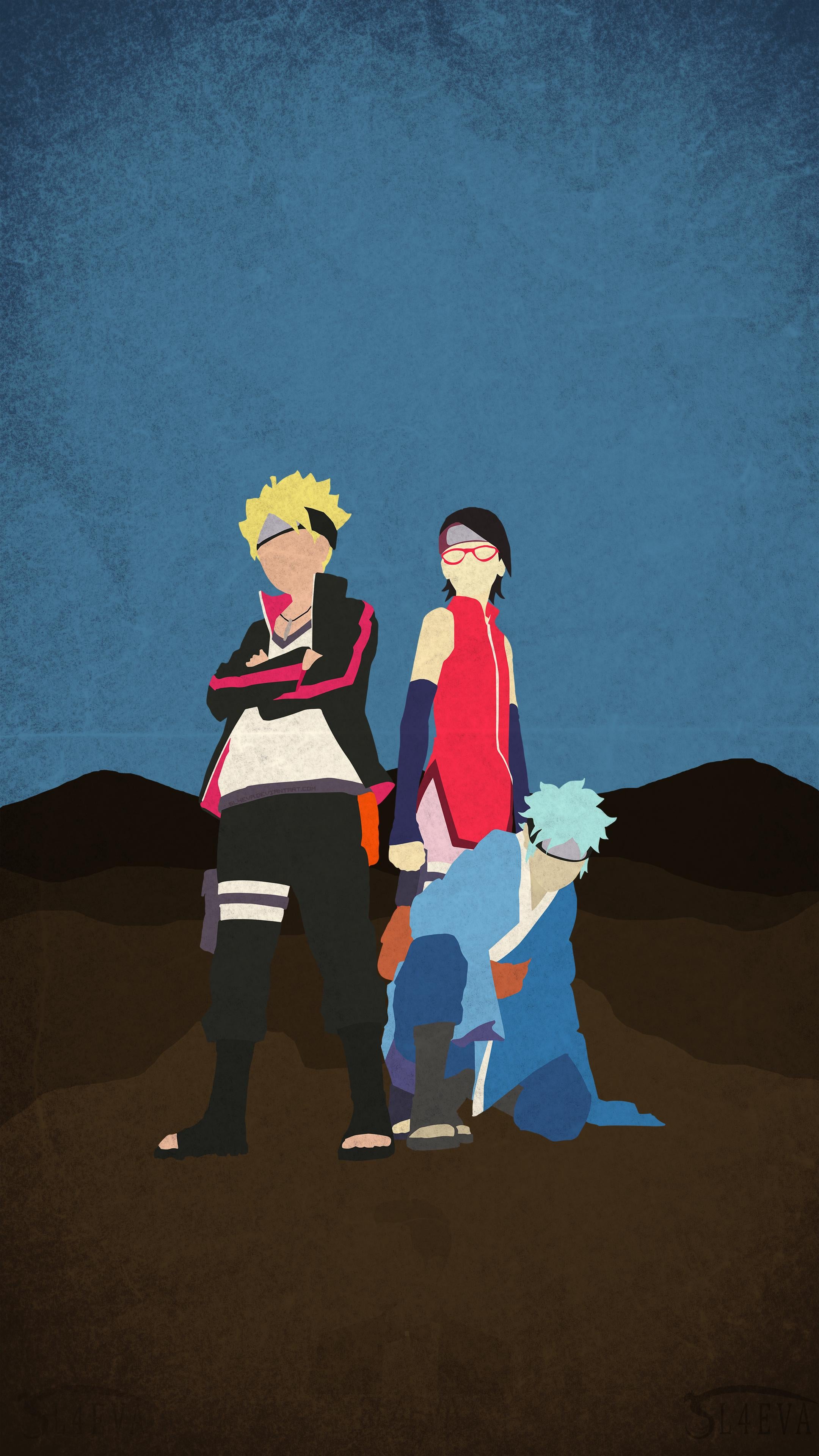 Team Konohamaru Minimal Mobile Wallpaper
