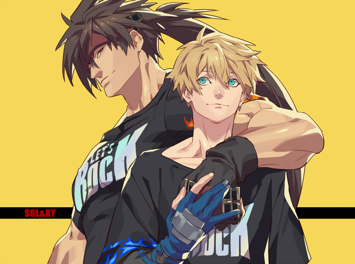 Guilty Gear Guilty Gear Strive Ky Kiske Sol Badguy Anime Boys Anime Games Wallpaper:1380x1028