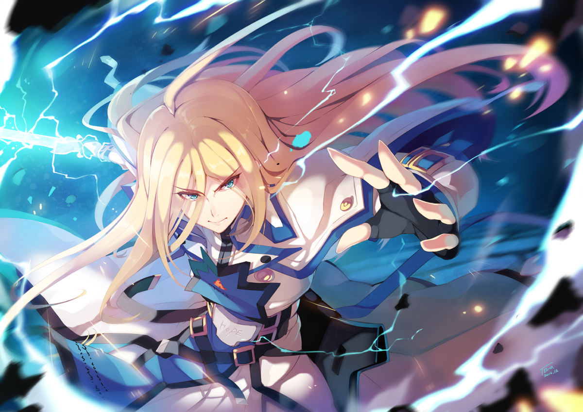 All Male Blonde Hair Blue Eyes Gloves Guilty Gear Ky Kiske Long Hair Male Signed Sword Tel O Weapon. Konachan.com.com Anime Wallpaper