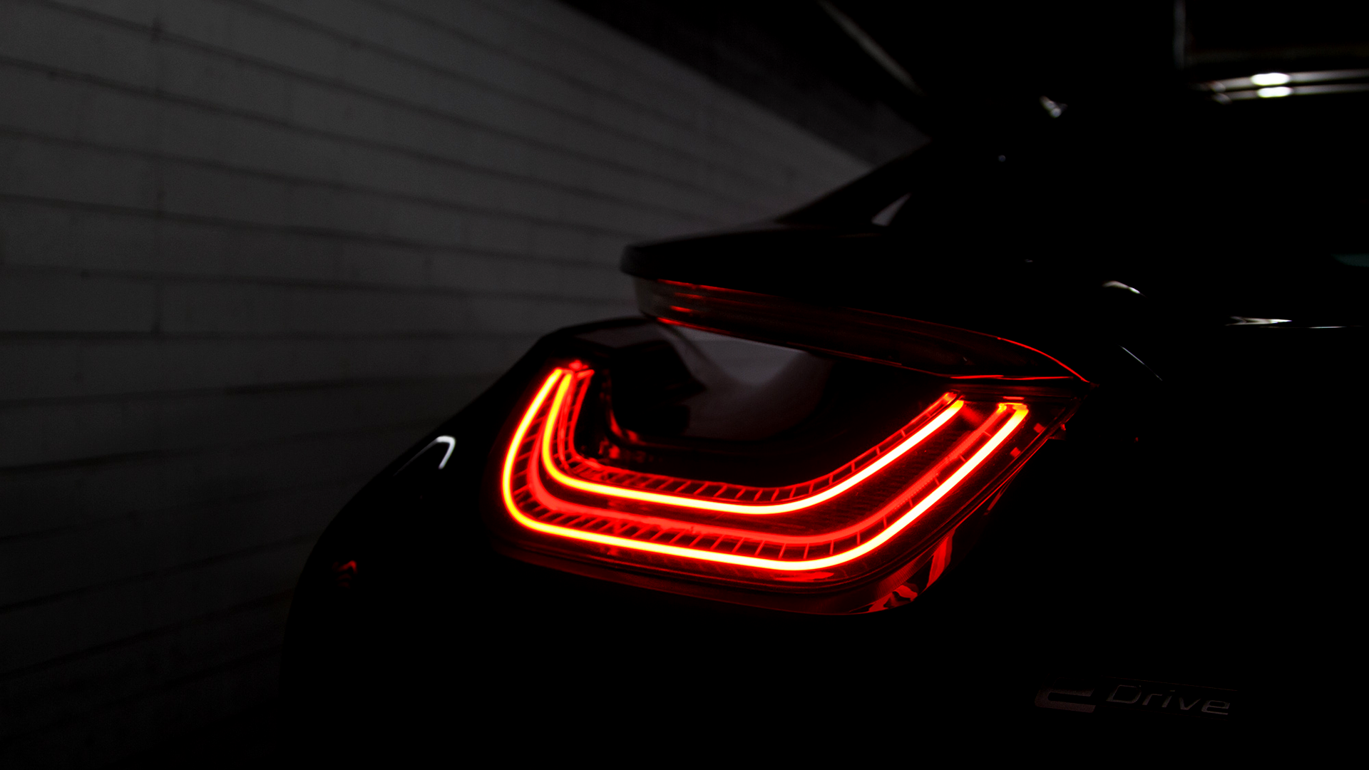 black, car, red, vehicle, BMW i8, parking lot, Tailights, electric car, light, lighting, darkness, screenshot, computer wallpaper, automotive exterior, font Gallery HD Wallpaper