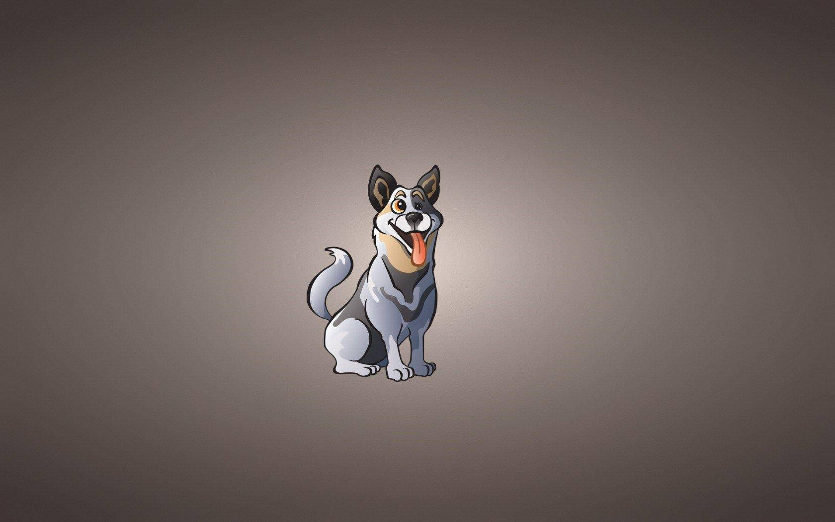 Download Siberian Husky Cartoon Dog Wallpaper