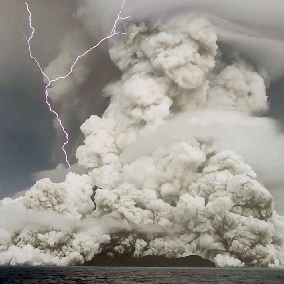 Photos capture devastation from Tonga volcano eruption