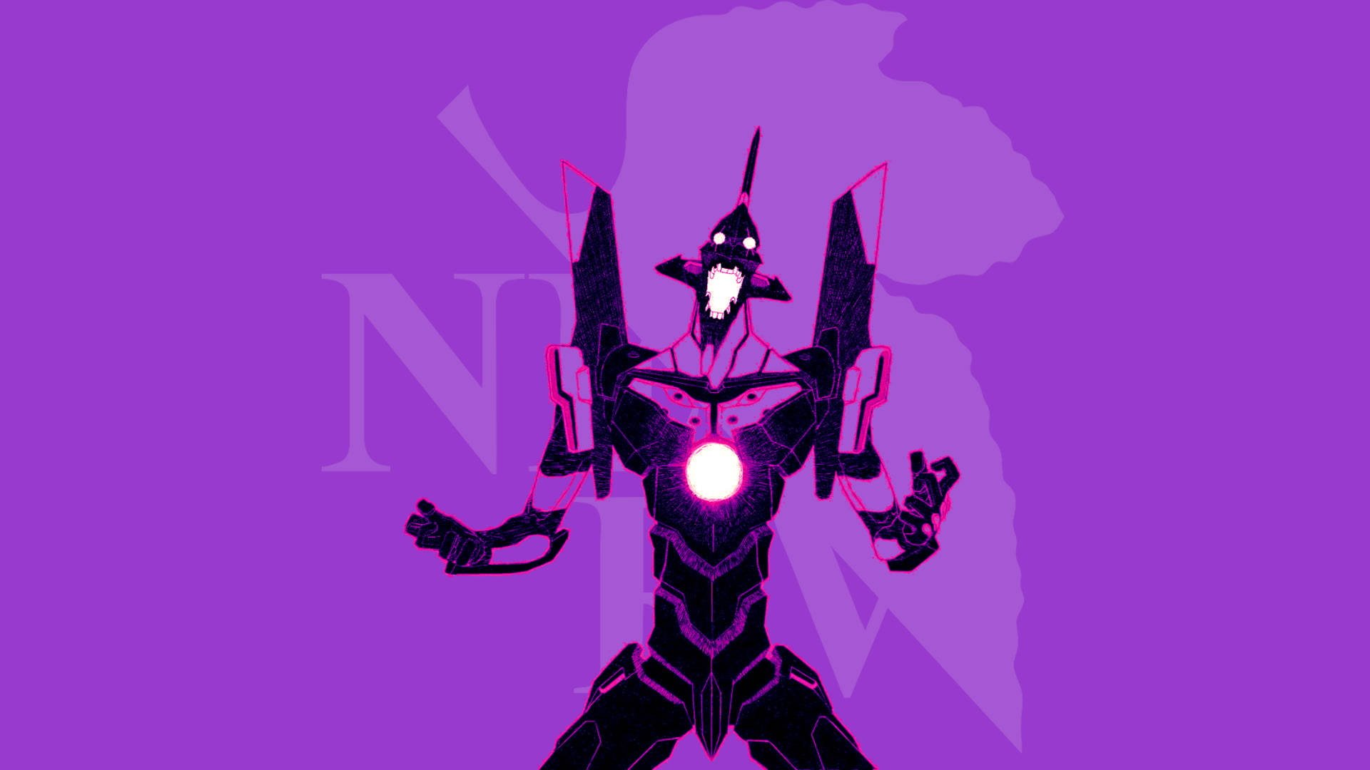 Download Neon Purple Robot Wallpaper