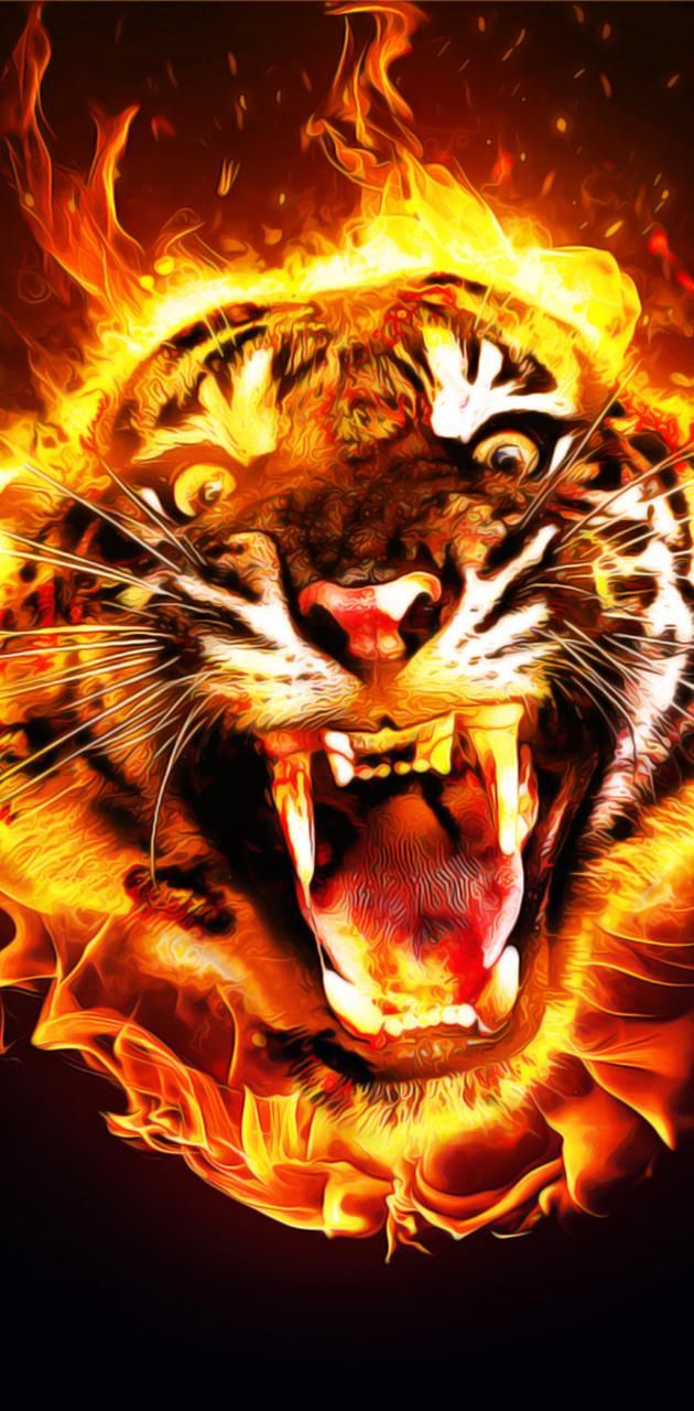 Fire Tiger wallpaper by Mustafa_Savul. b183. Tiger picture, Big cats art, Tiger artwork