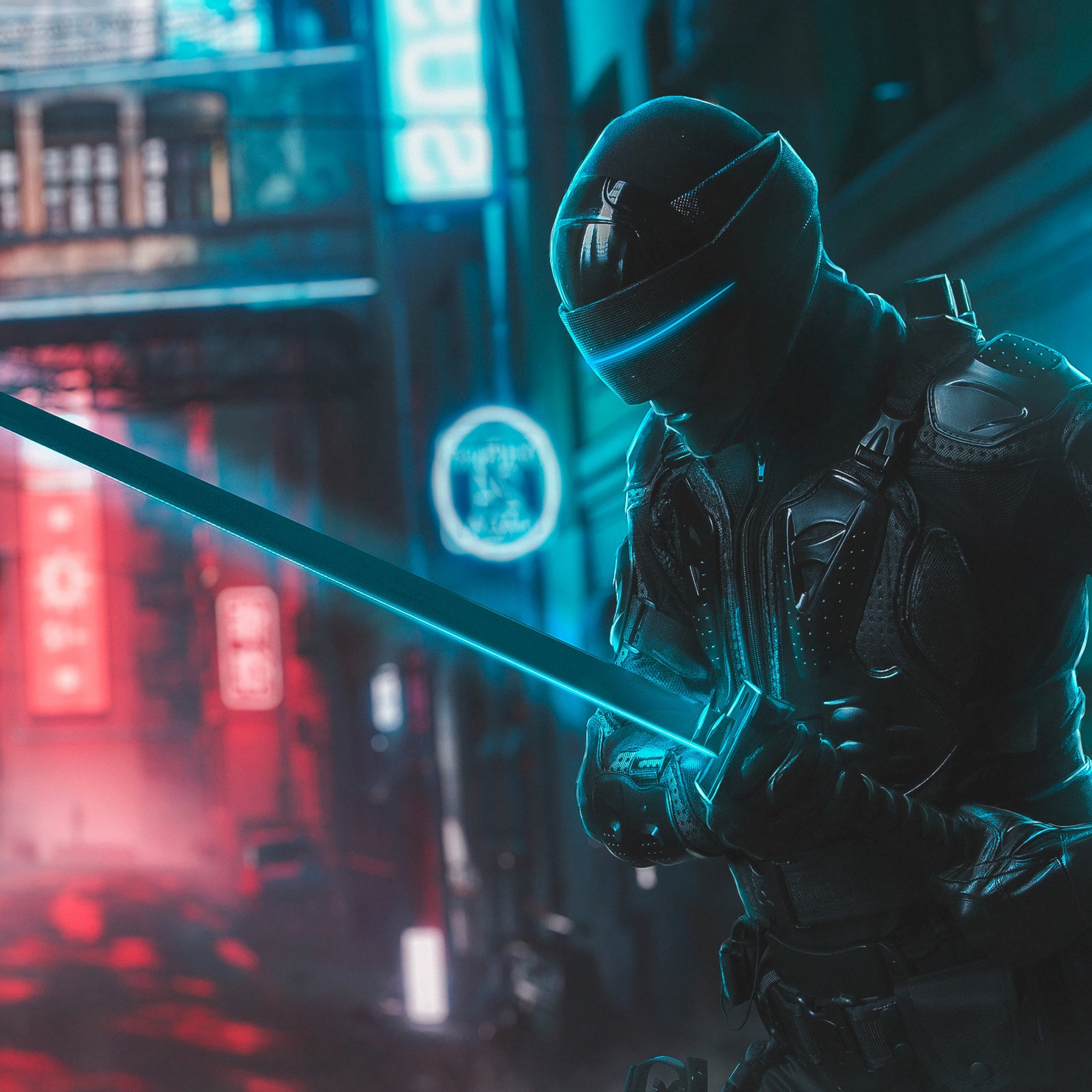 Snake Eyes Wallpaper 4K, Katana, Ninja, Neon, Graphics CGI