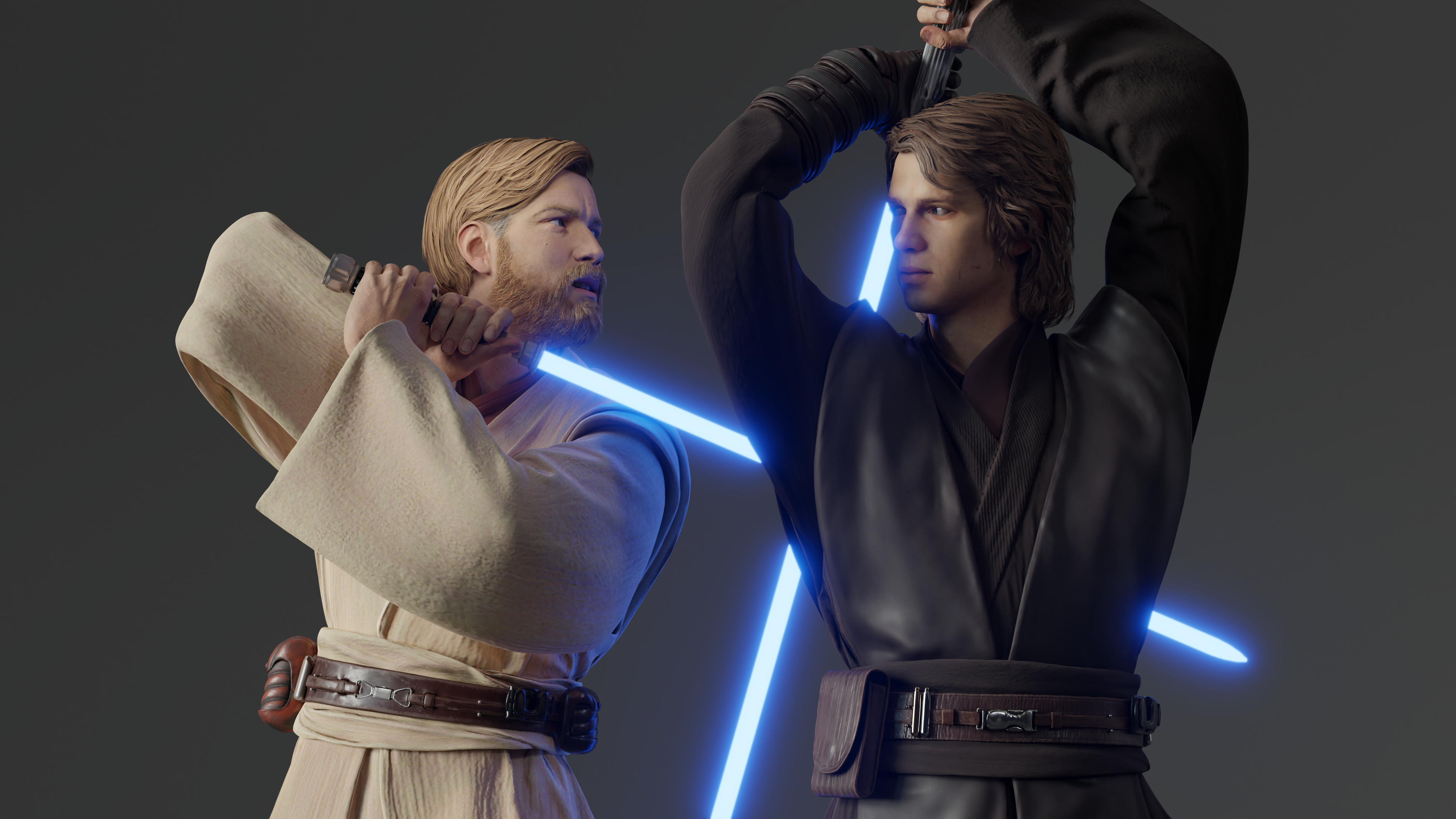 Obi Wan Kenobi VS Anakin Skywalker, Figurine, Obi Wan Kenobi, Anakin Skywalker Gallery HD Wallpaper