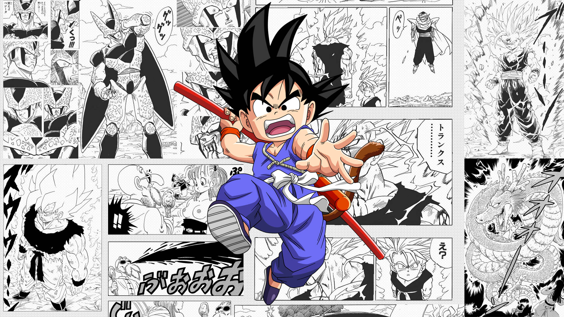 Download Cool Dragon Ball Z Panel Wallpaper