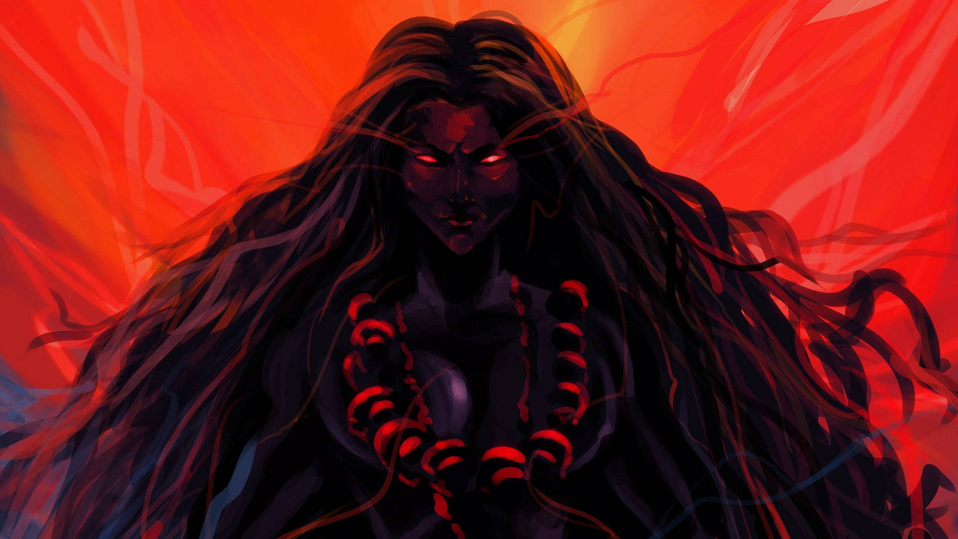 Download Hindu Goddess Kali Dark Illustration Wallpaper