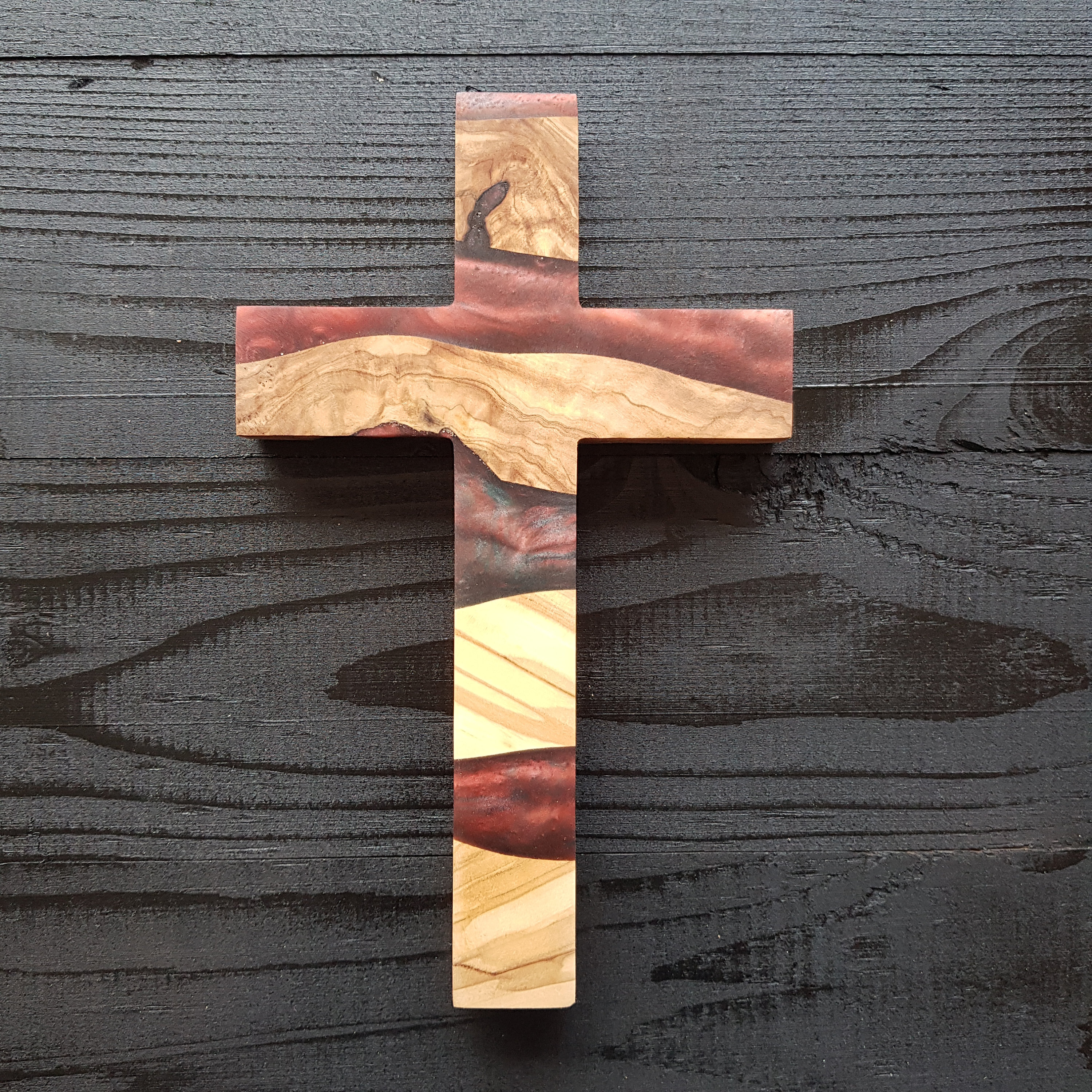 Resin and Olive Wooden Wall Cross Wall Crucifix