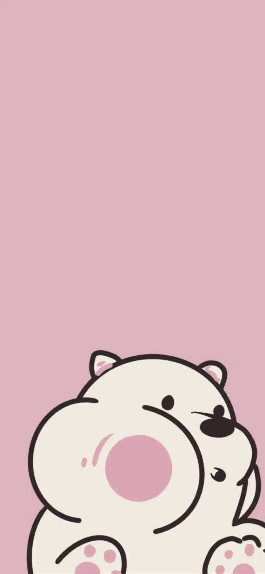 Download Cute Couple Matching Ice Bear Phone Glass Wallpaper