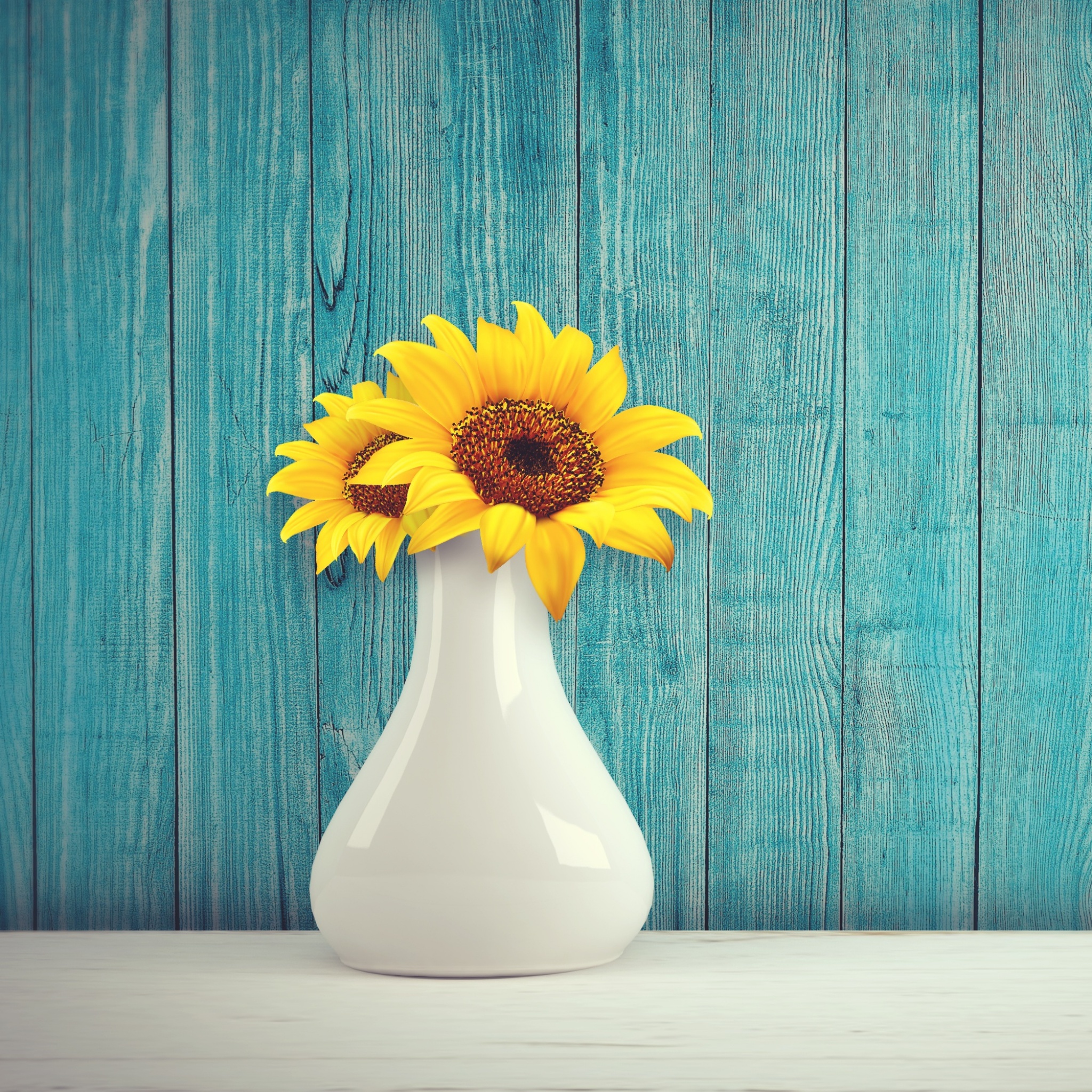 Sunflowers Wallpaper 4K, Flower vase, Flowers